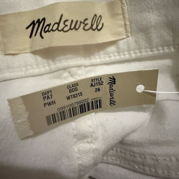 Madewell 10” high-rise  white skinny crop jeans button fly size 26 - Picture 5 of 5